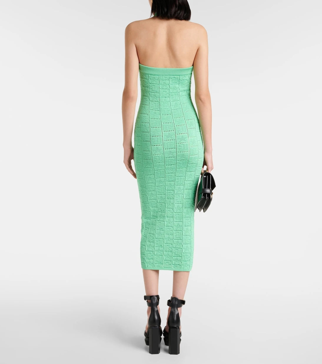 Balmain - Monogram openwork midi dress