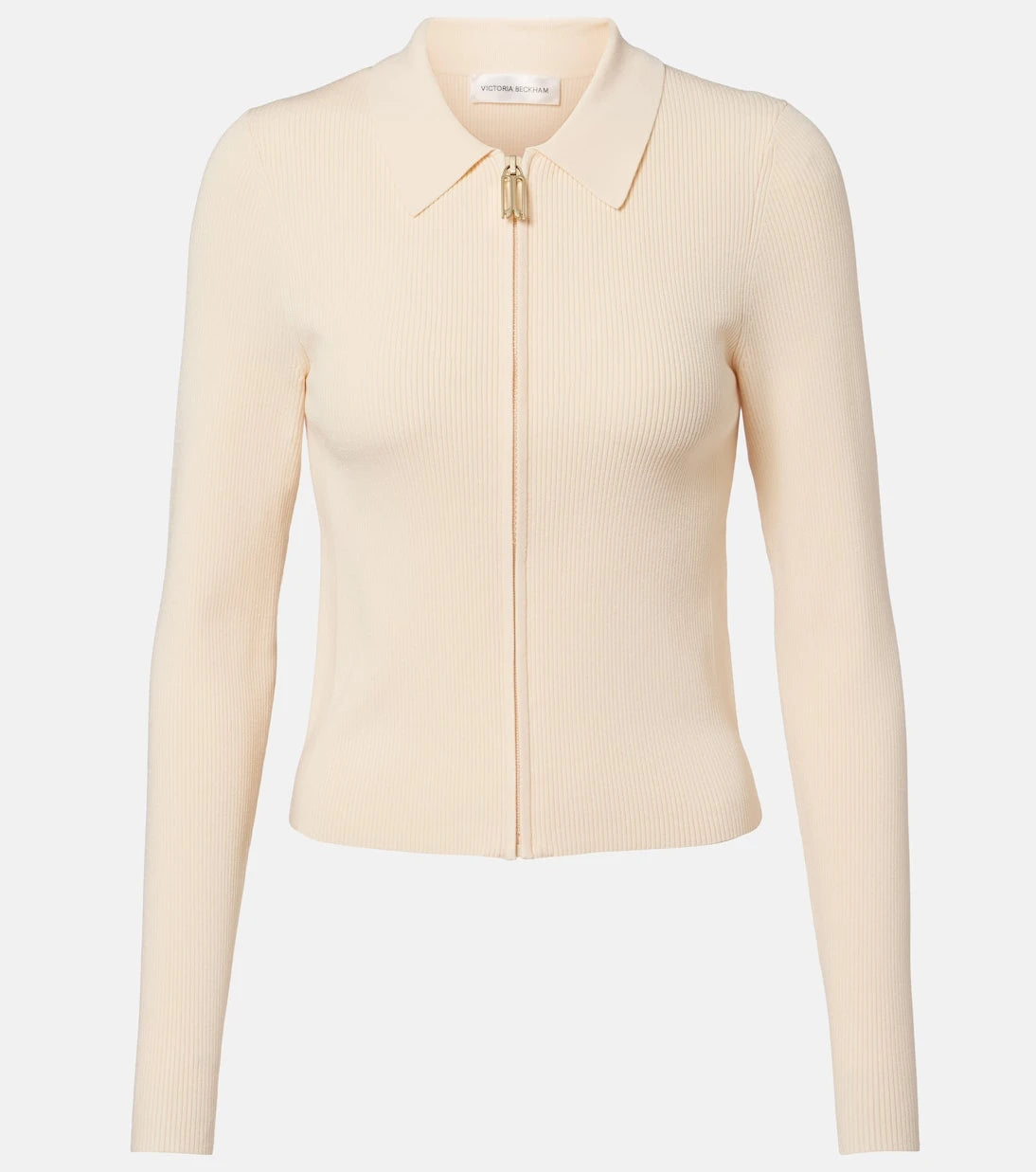 Victoria Beckham - Mila ribbed-knit zip-up top