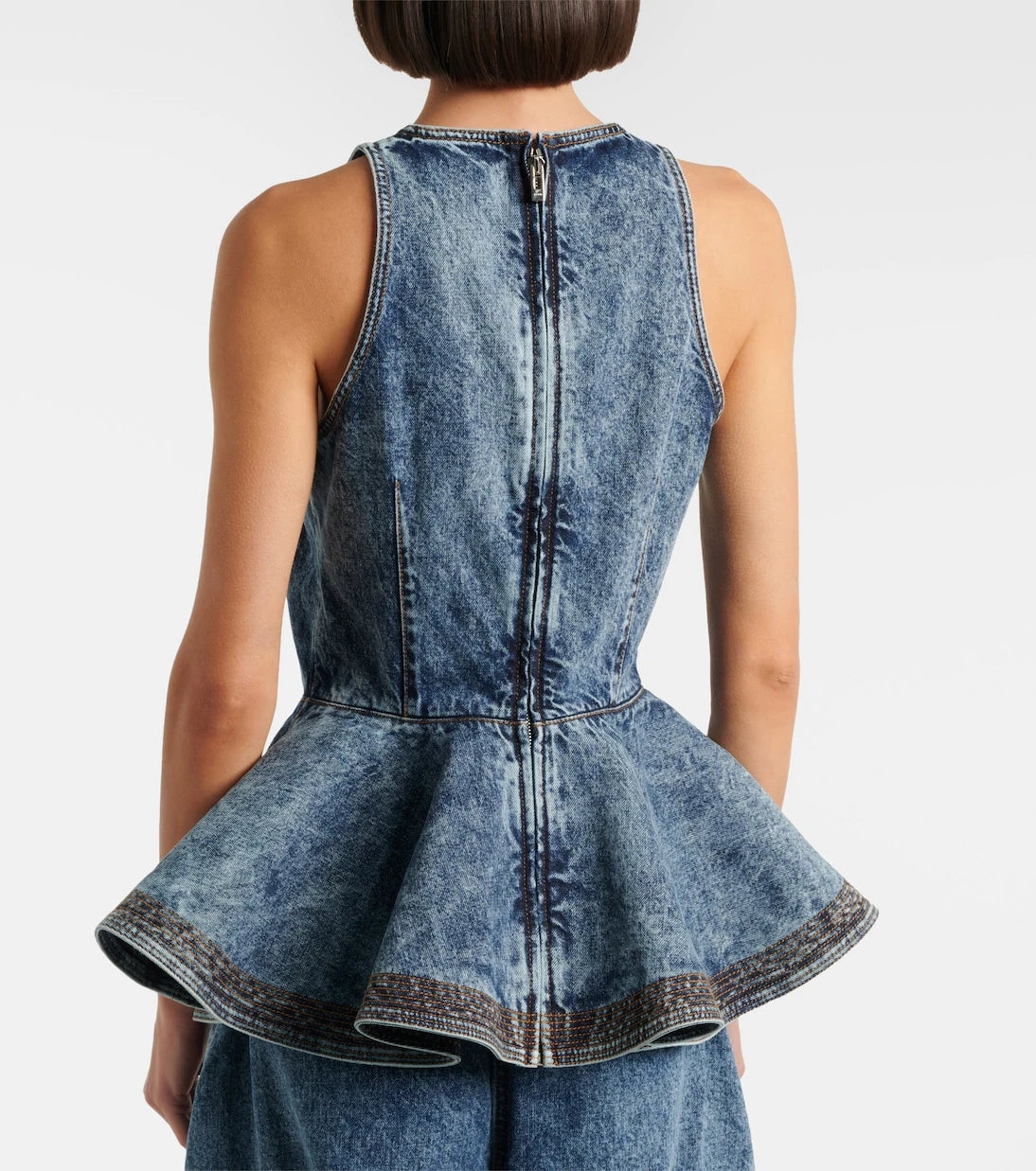 Alaïa - Peplum denim top