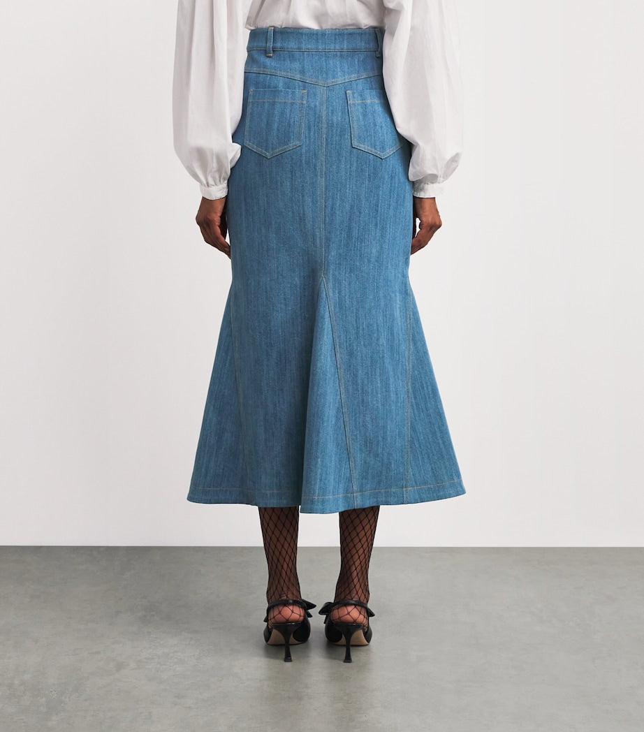 Blue Denim Megan Midi Skirt
