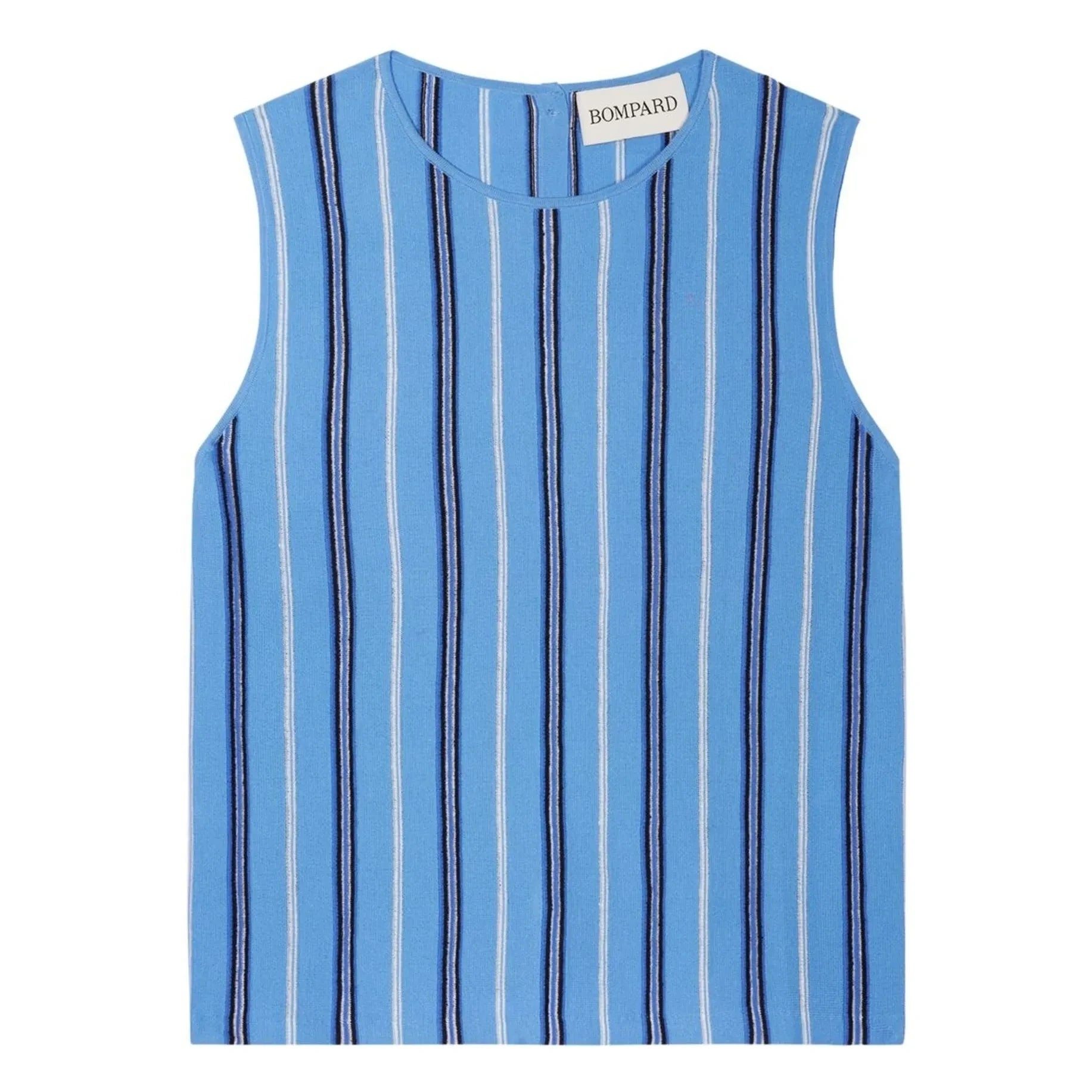 Bompard - Linen Cotton and Silk Stripes Sweater | Blue