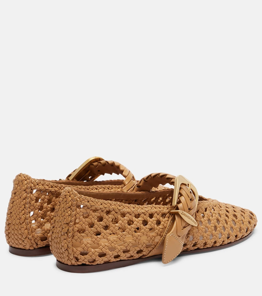 Zimmermann - Alchemy woven leather Mary Jane flats