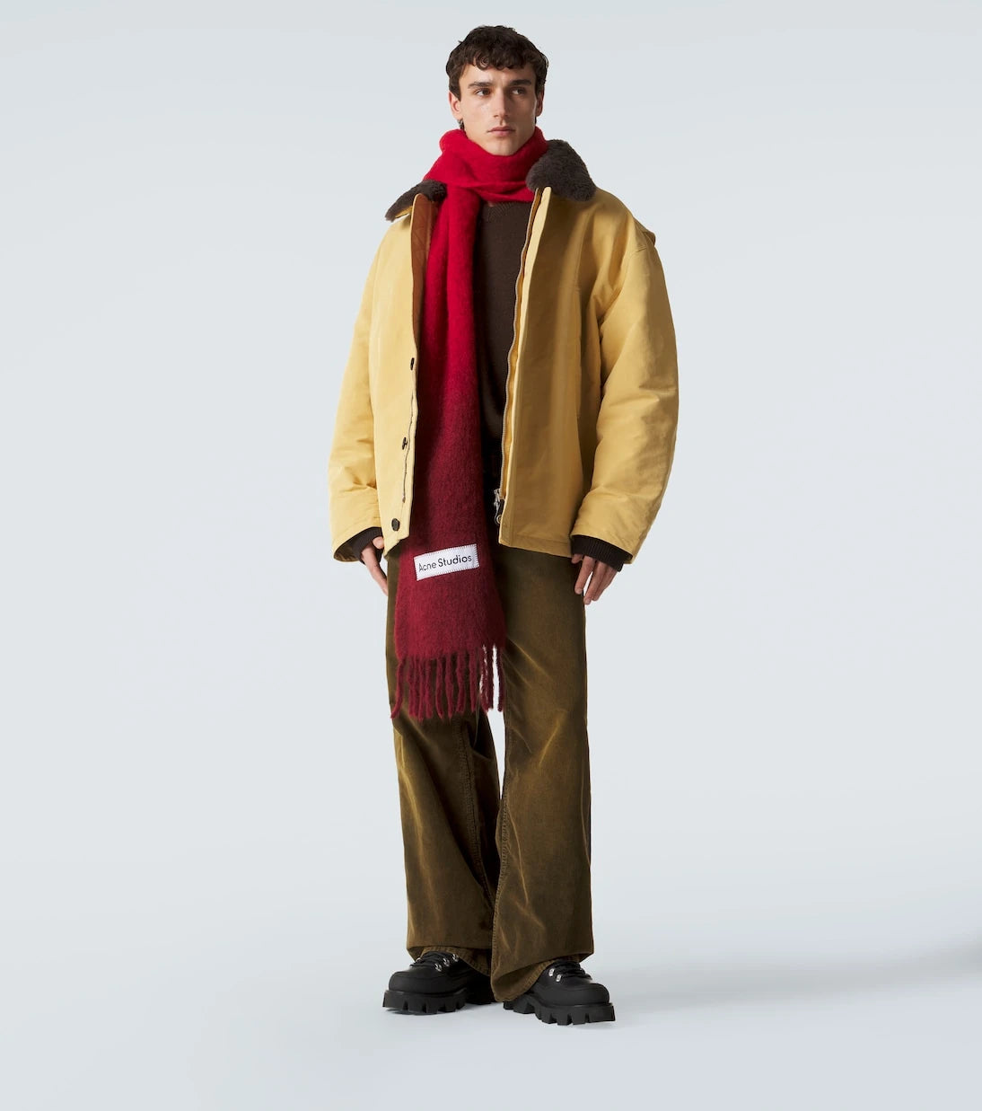 Acne Studios - Logolu püsküllü ombré atkı