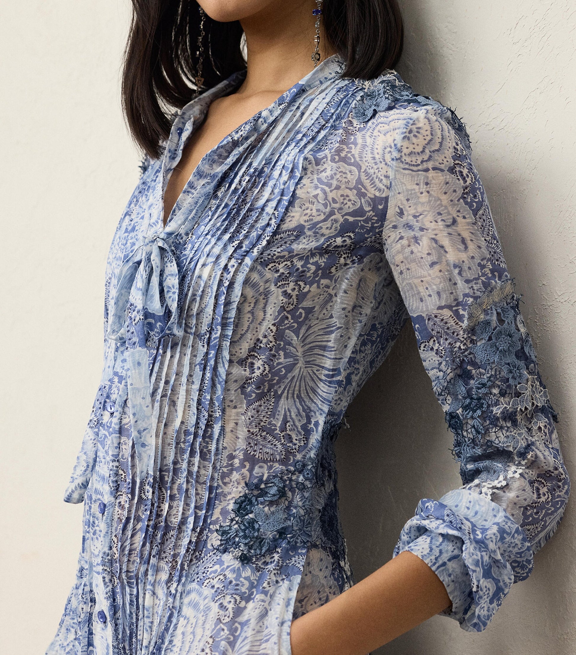 Ralph Lauren Collection Navy Linen-Silk Hannes Dress