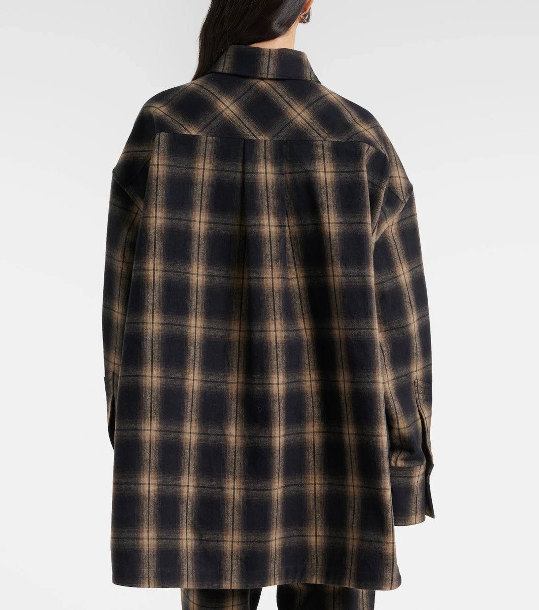 The Attico - Checked oversized cotton flannel shirt