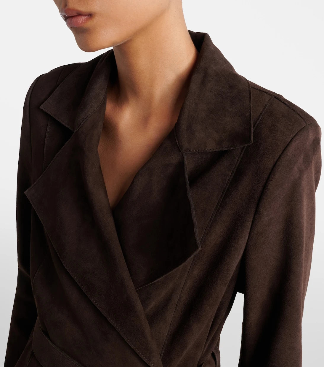 Nour Hammour - Winona belted suede wrap coat