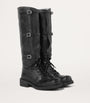 Black Leather Multi-Buckle Boots