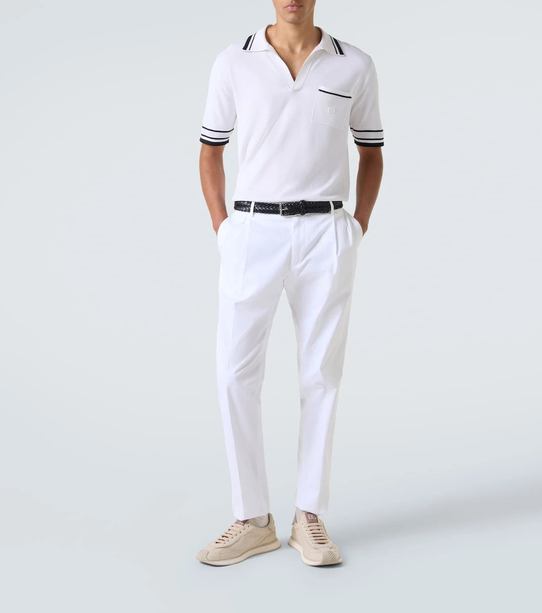 Dolce&Gabbana - Leather-trimmed canvas sneakers
