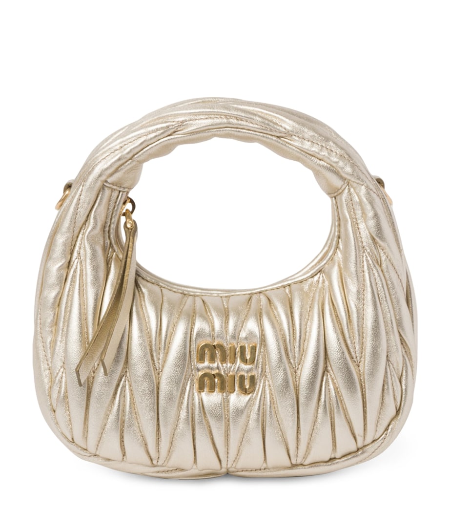 Metallic Mini Matelassé Leather Wander Top-Handle Bag
