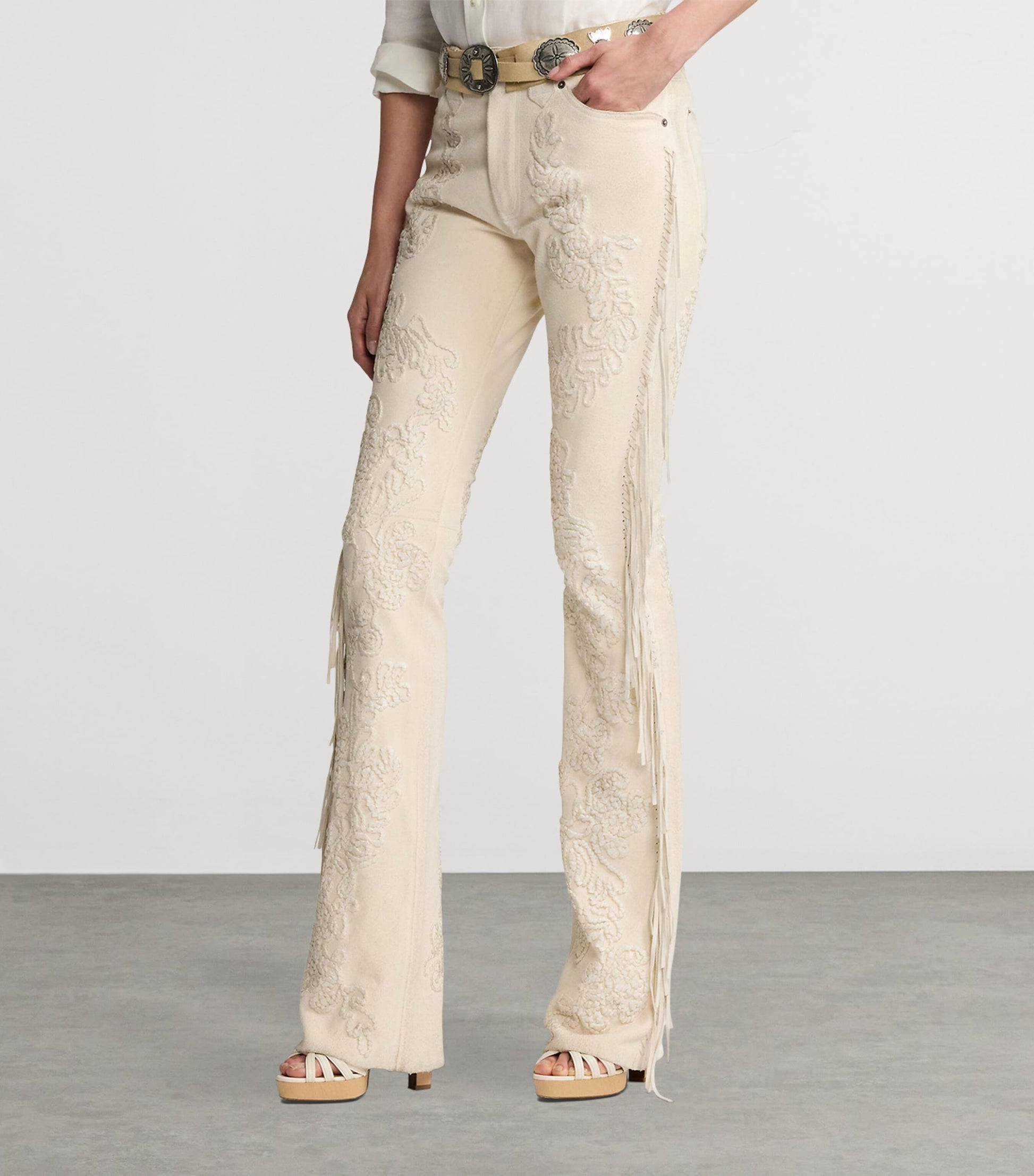 White Annabeth Leather Trousers