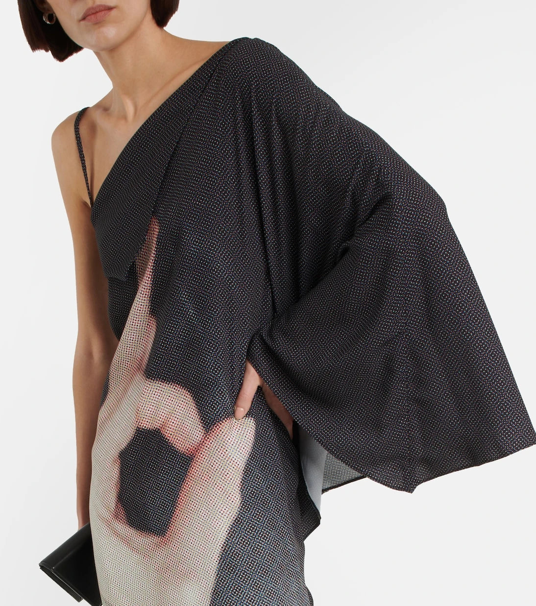 MM6 Maison Margiela - Printed one-shoulder midi dress