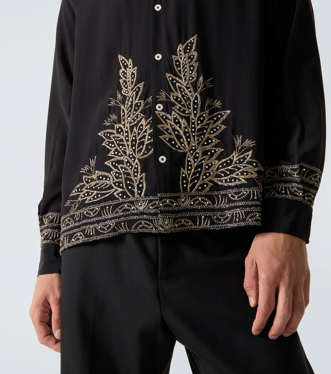 Bode - قميص حريري مطرّز "Beaded Epoque"