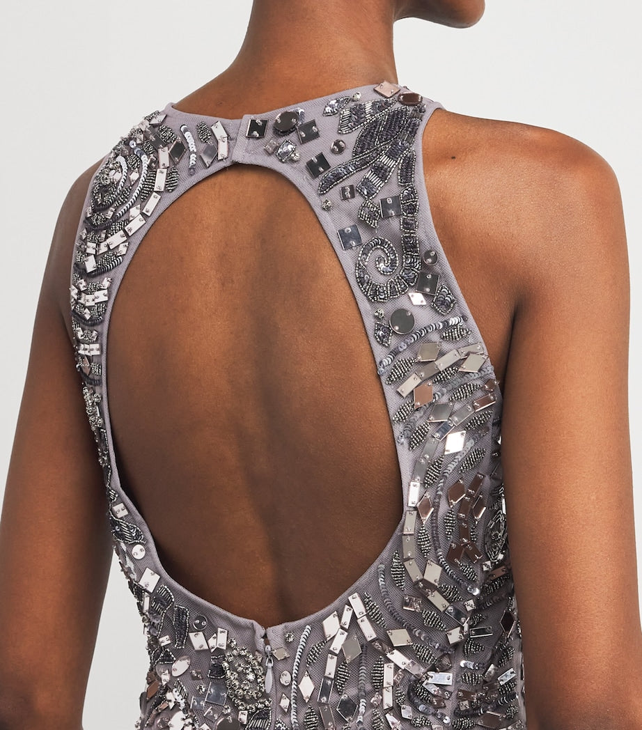 Zuhair Murad Silver Embellished Gown