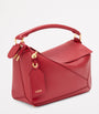 Red Small Leather Featherlight Puzzle Top-Handle Bag