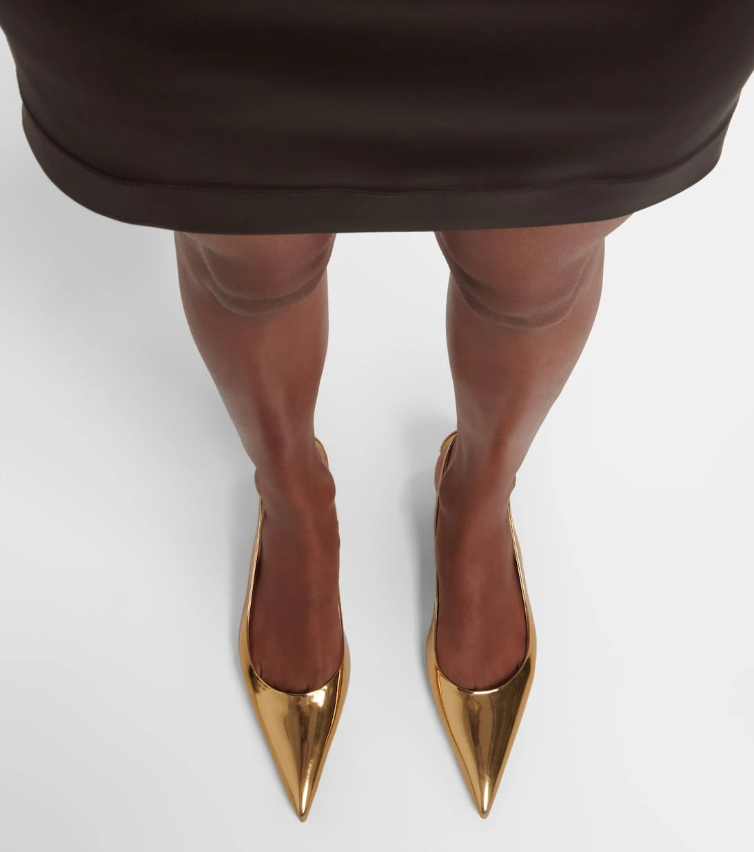 Dolce&Gabbana - Metallic patent leather slingback pumps