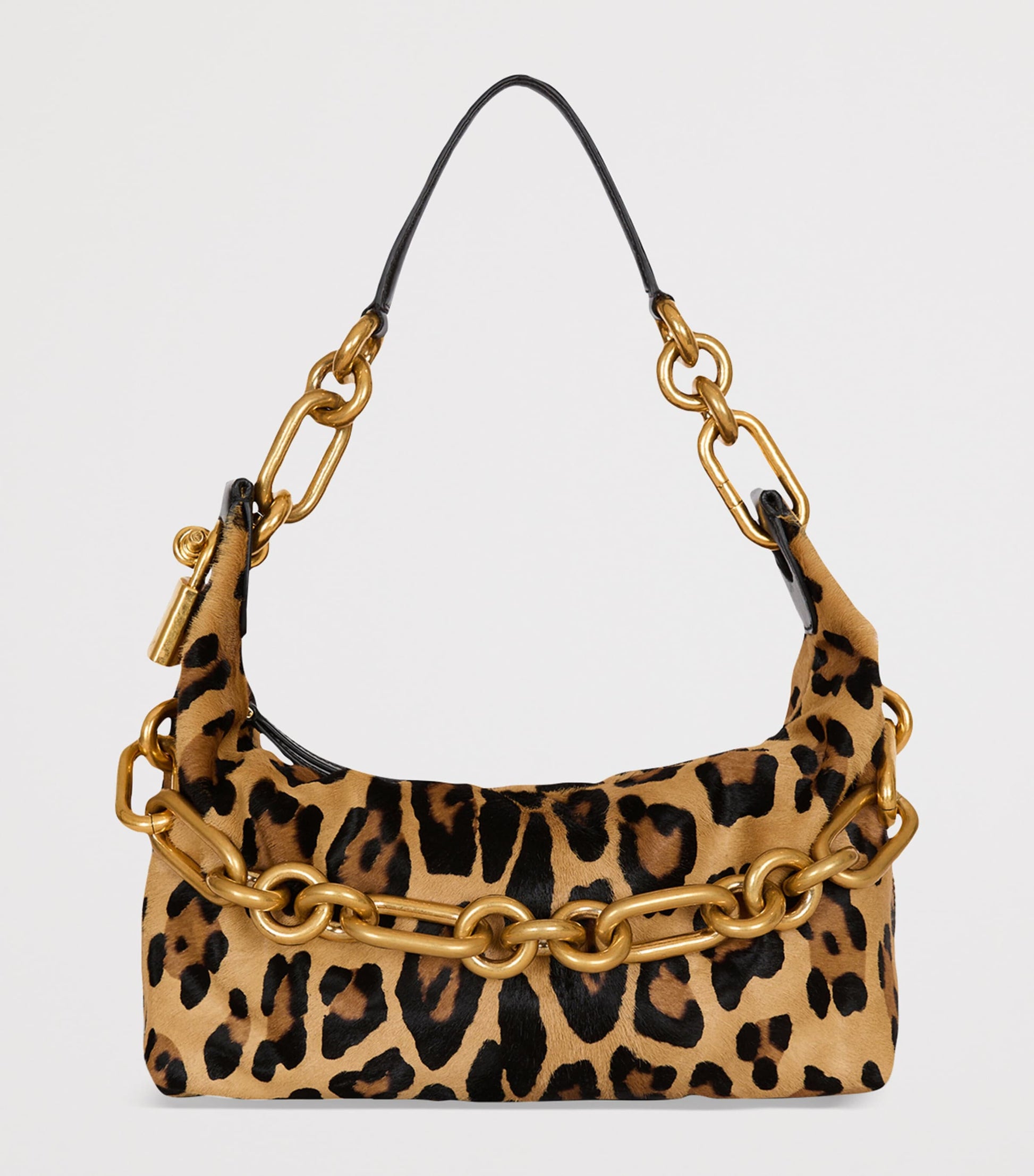 Brown Medium Leopard Sync Shoulder Bag
