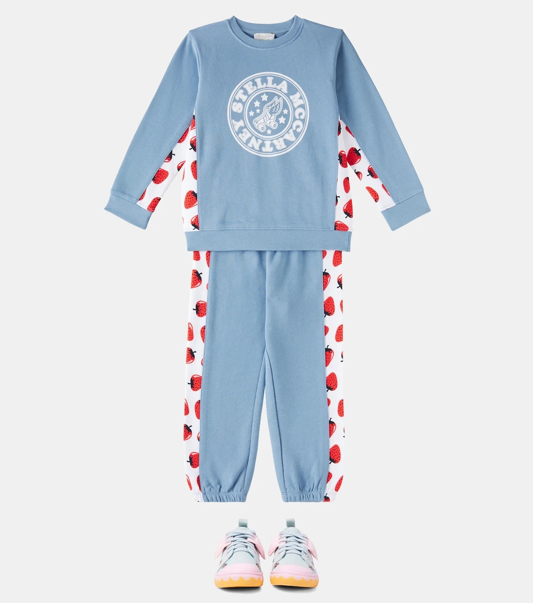 Stella McCartney Kids - طقم سويتشيرت وبنطال رياضي بطبعة