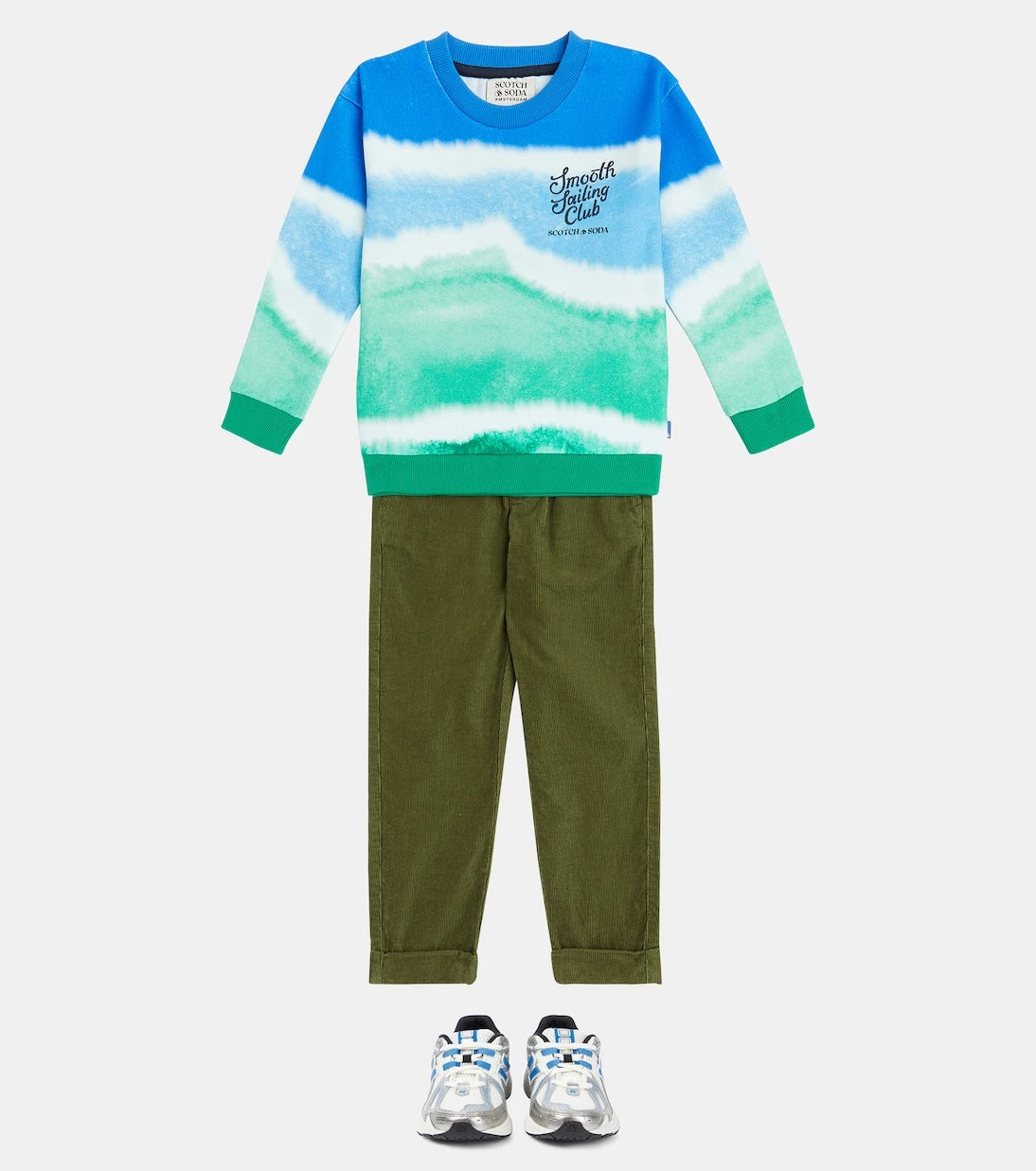Scotch & Soda Kids - سويت شيرت قطني جيرسيه مصبوغ بنمط Tie-Dye