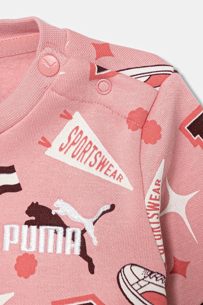 Детски анцуг Puma MINICATS AOP Crew Set FL INF
