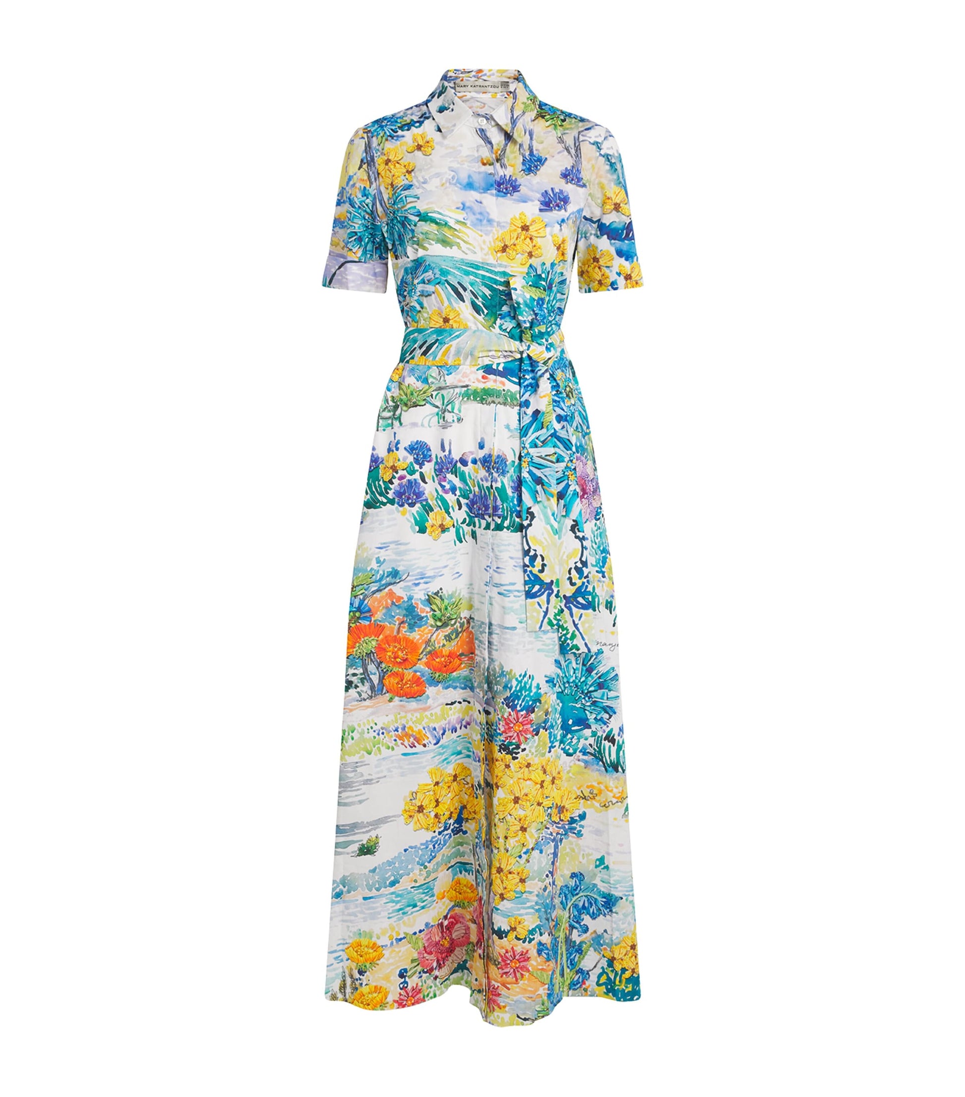 Mary Katrantzou Multi Satin Como Shirt Midi Dress