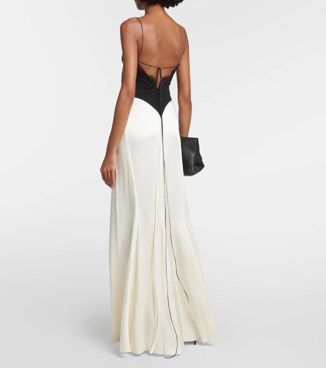 Victoria Beckham - Lace-trimmed satin gown