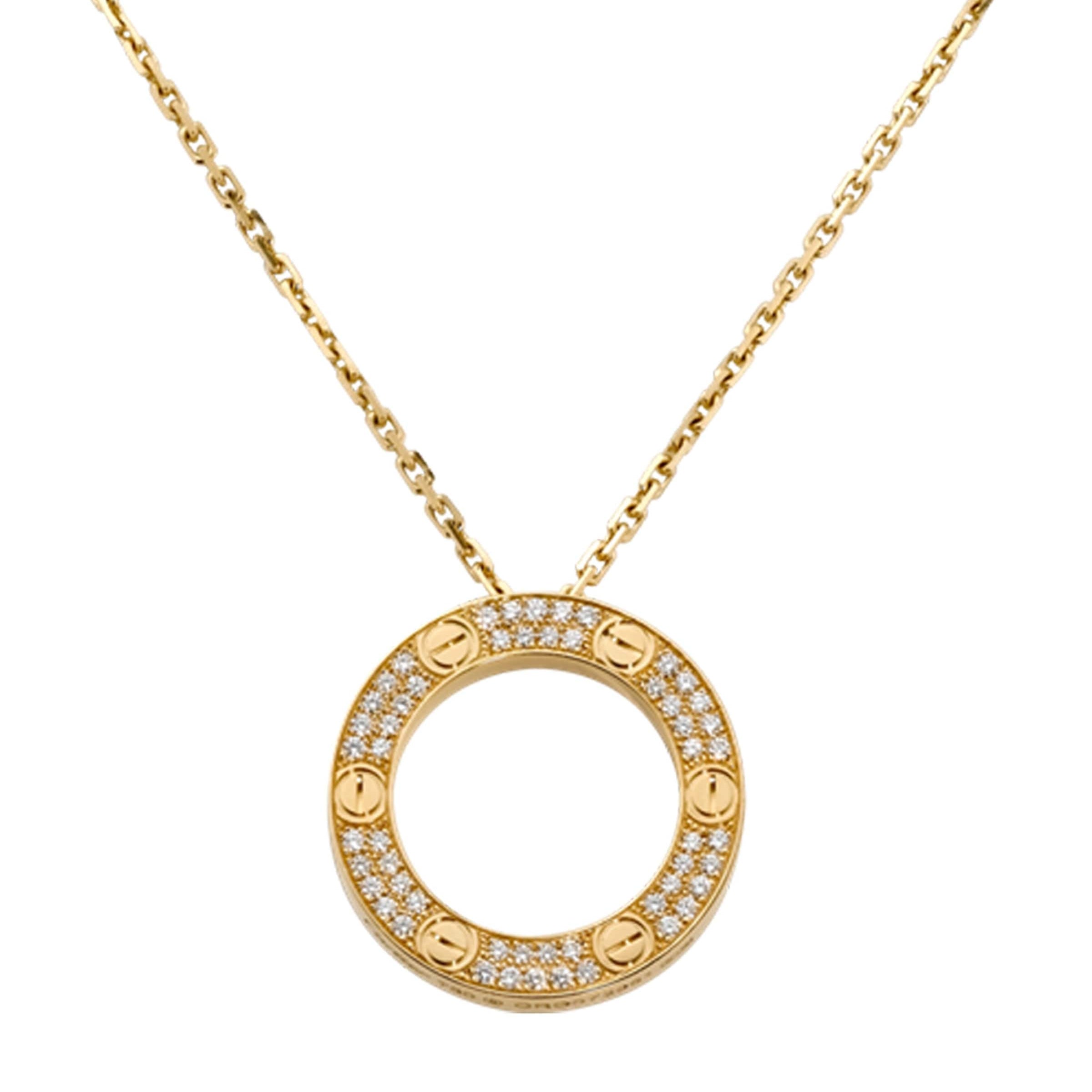 Yellow Gold and Diamond LOVE Necklace