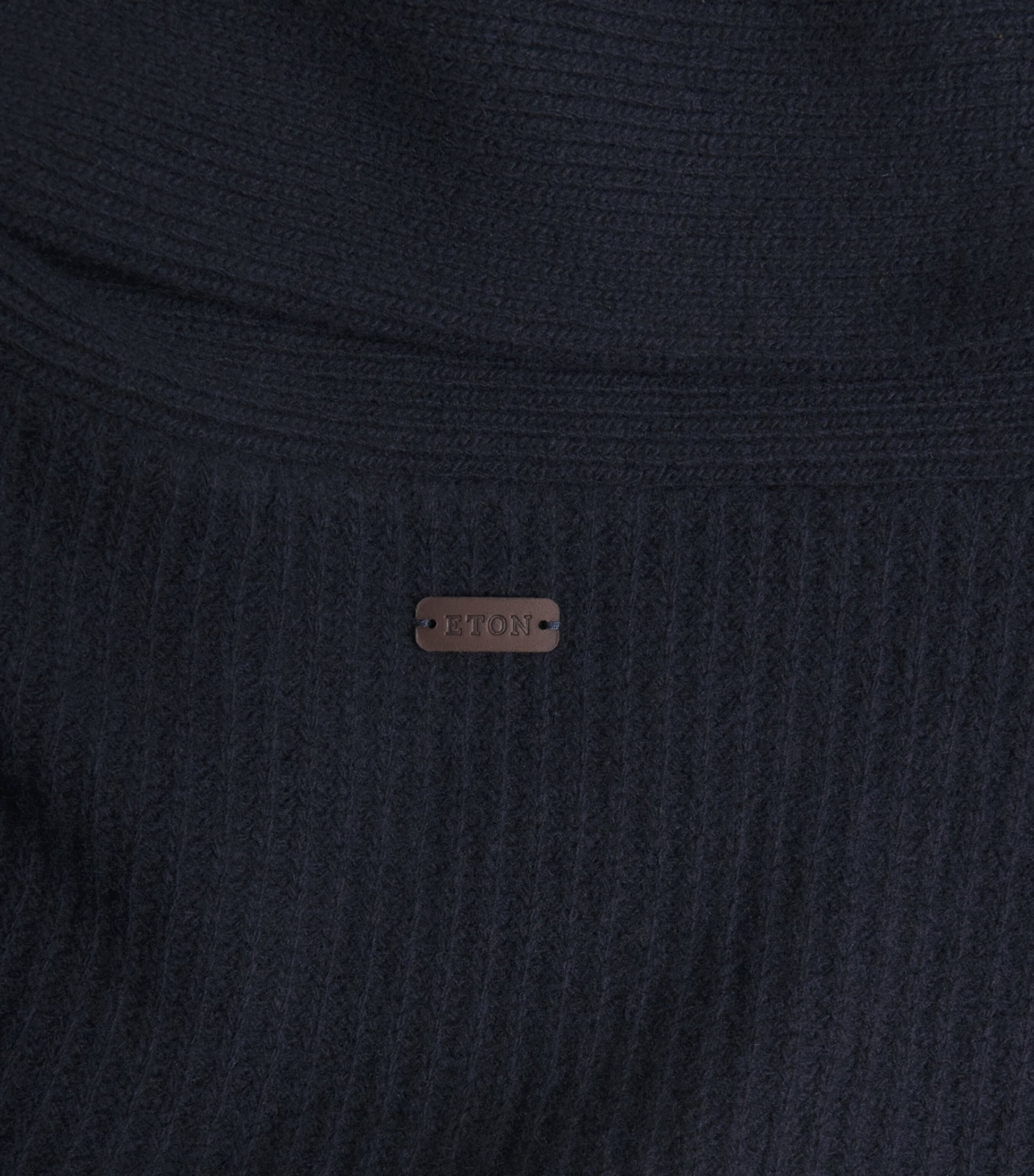 Eton Navy Wool Shawl-Collar Cardigan