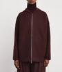 Wool-Blend Zip-Up Hoodie CHERRY