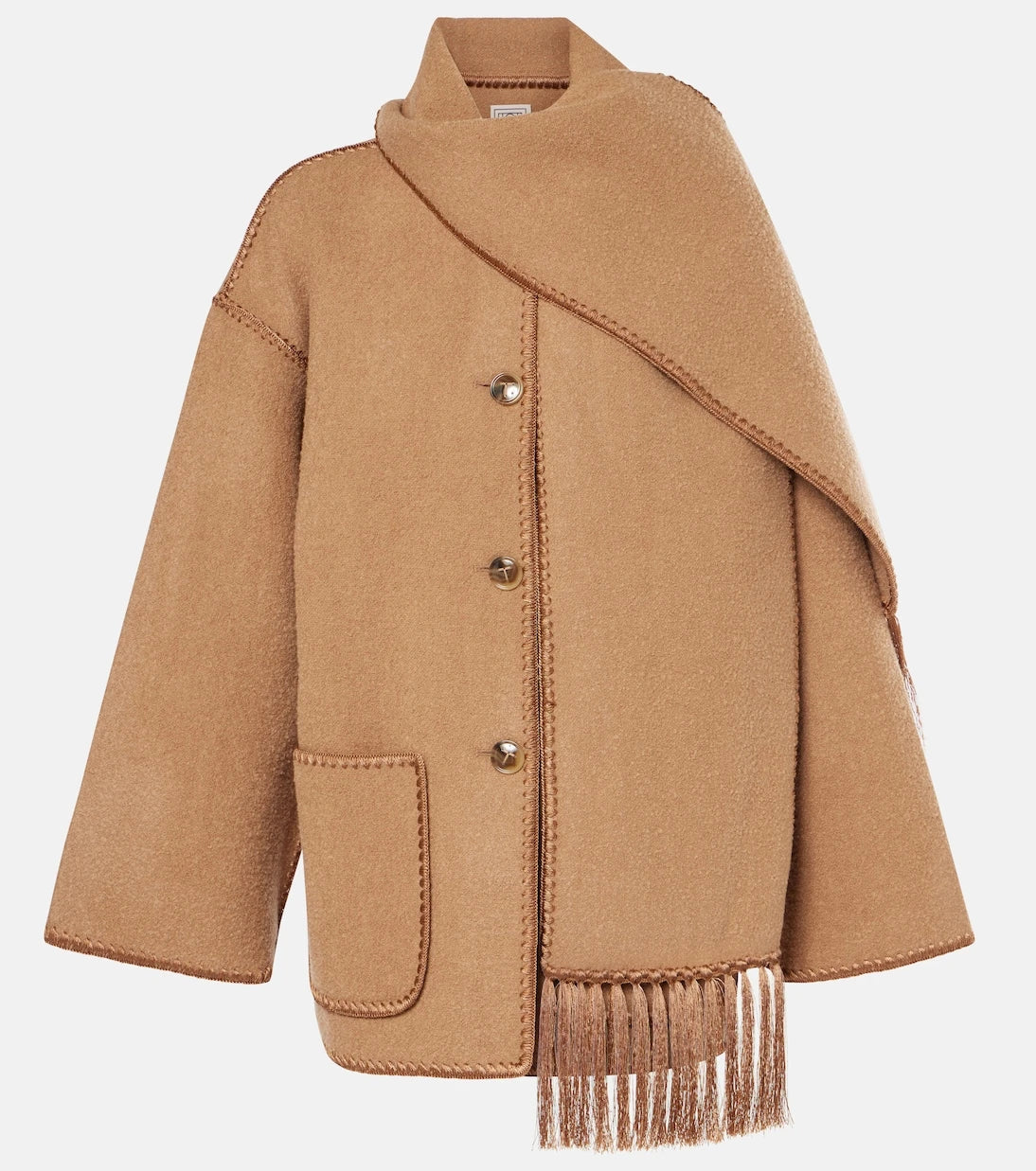 Toteme - Embroidered wool-blend scarf jacket