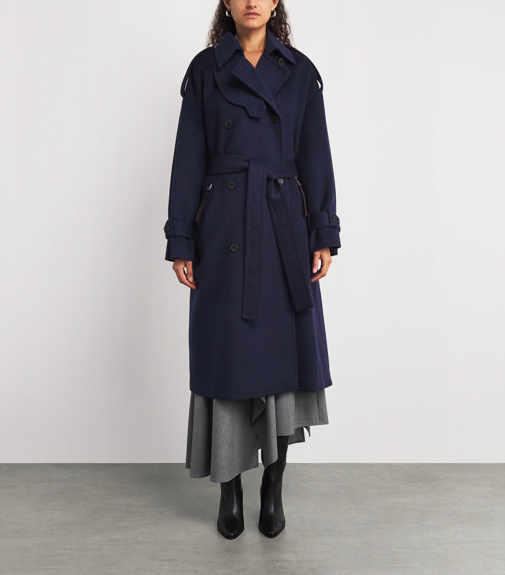 MAX&Co. Blue Virgin Wool Double-Breasted Coat