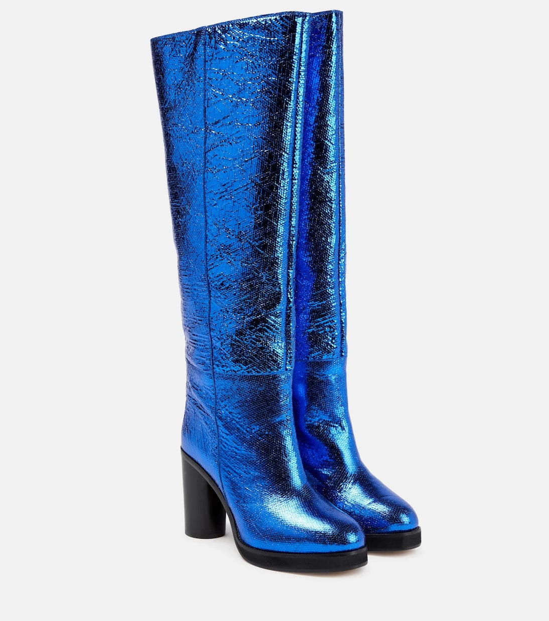 Isabel Marant - Lylene metallic leather knee-high boots