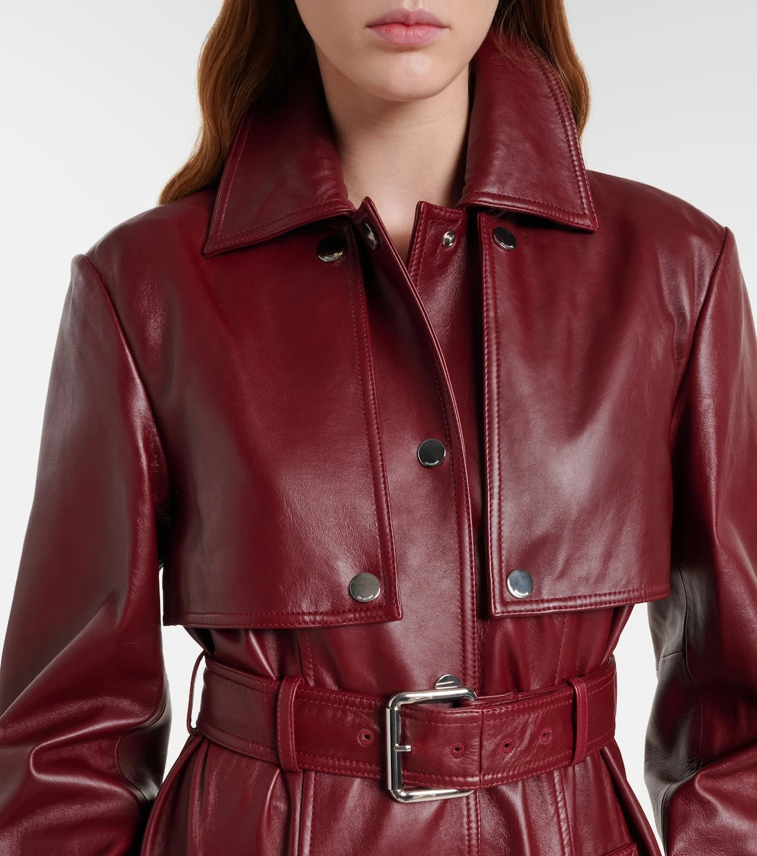Sportmax - Paste leather trench coat