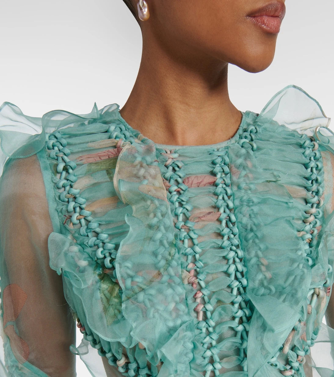 Zimmermann - Illuminate floral ruffled silk organza gown