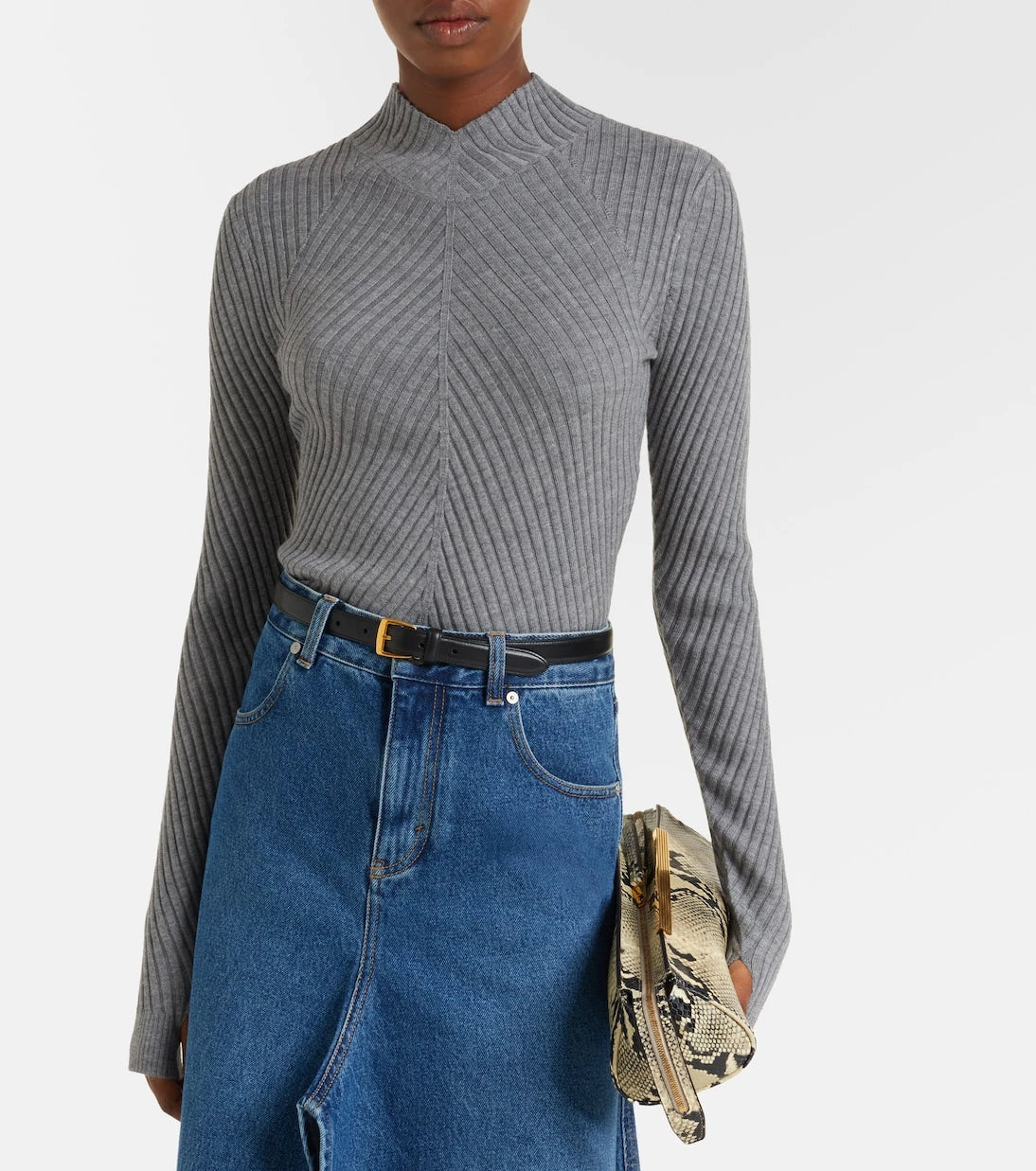 Victoria Beckham - Georgia ribbed-knit wool top