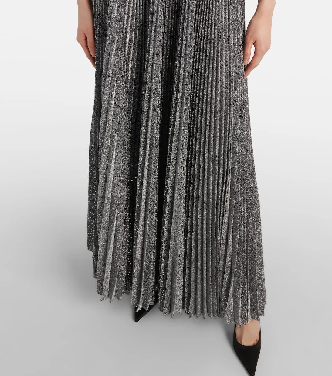 Dolce&Gabbana - Metallic plissé cocktail dress