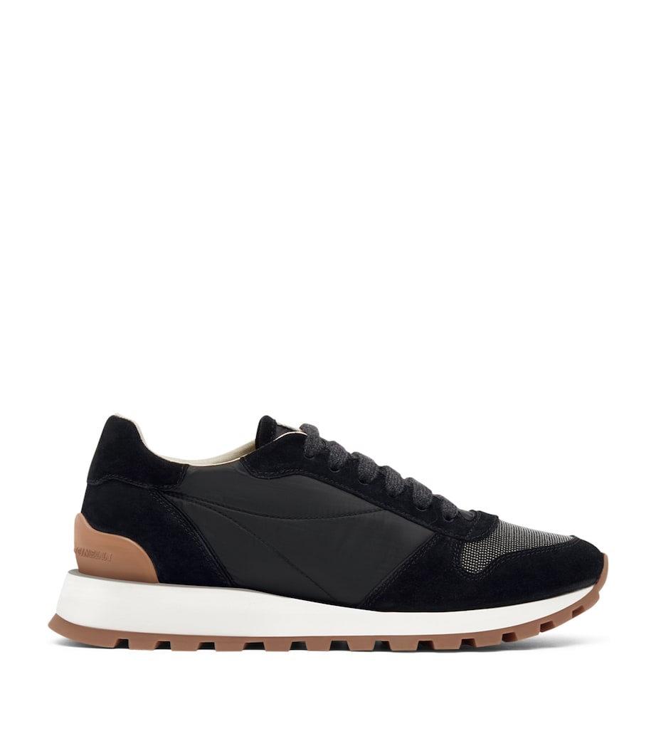 Brunello Cucinelli Black Suede Technical Running Sneakers