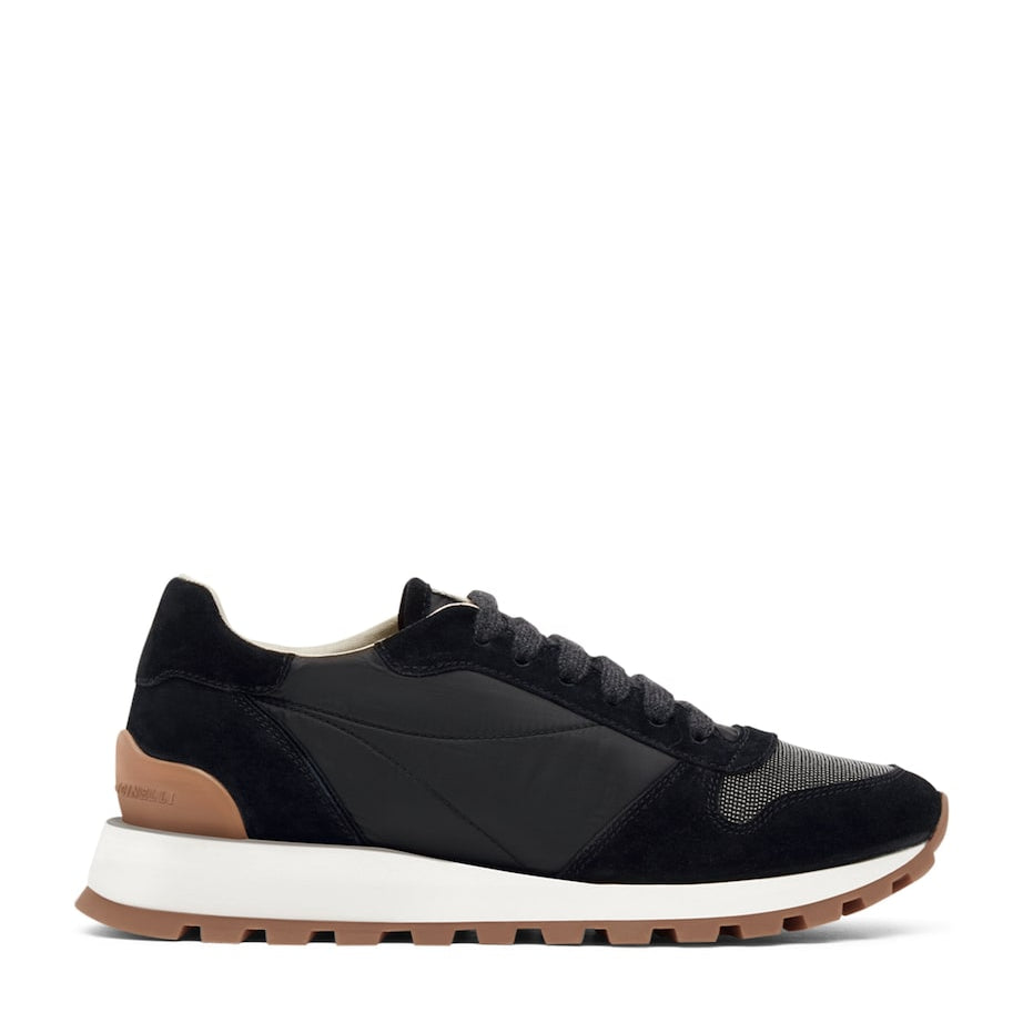 Brunello Cucinelli Black Suede Technical Running Sneakers