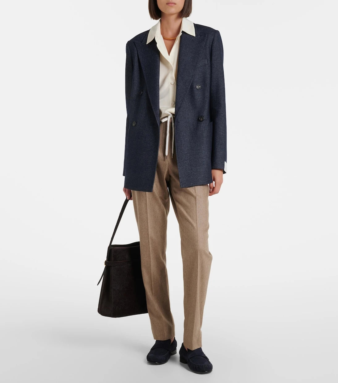Eleventy - Herringbone wool, cotton, and cashmere blazer
