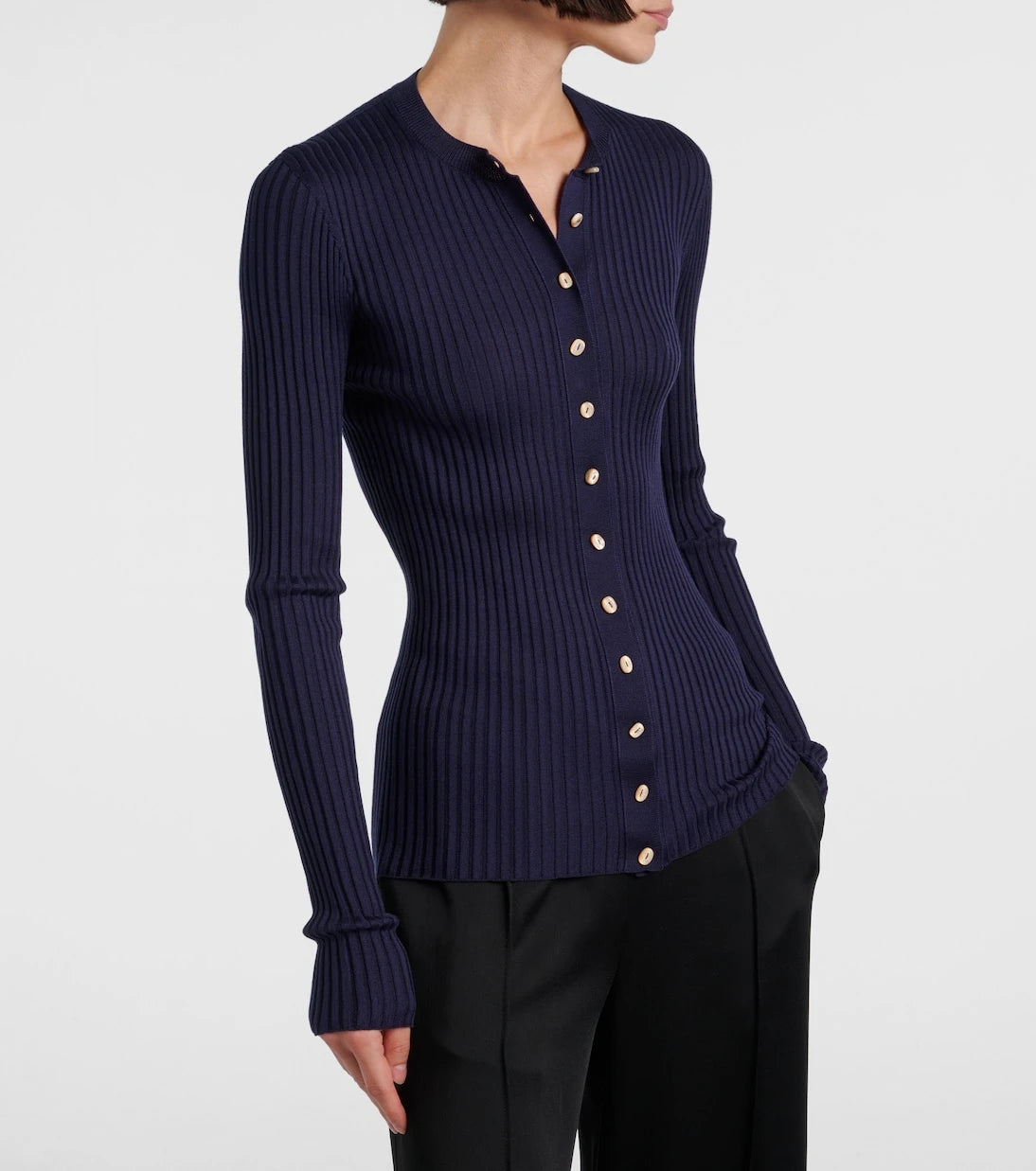 Jil Sander - Ribbed-knit silk cardigan
