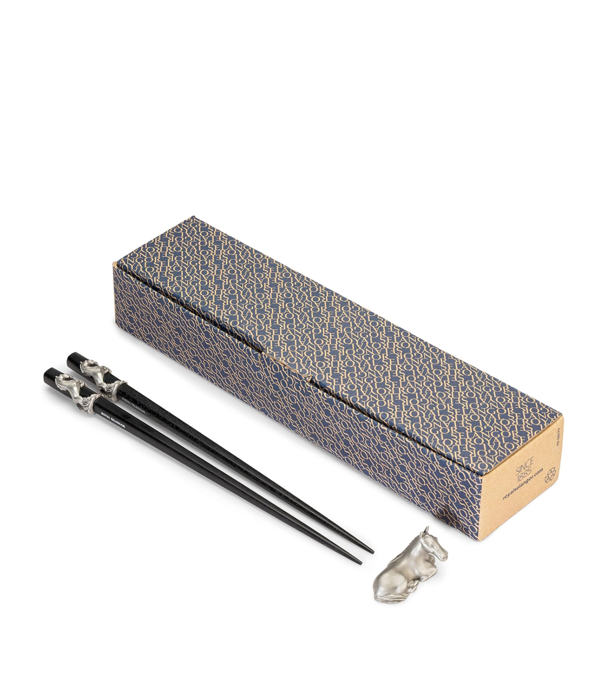 Royal Selangor Pewter Horse Chopsticks and Rest Set