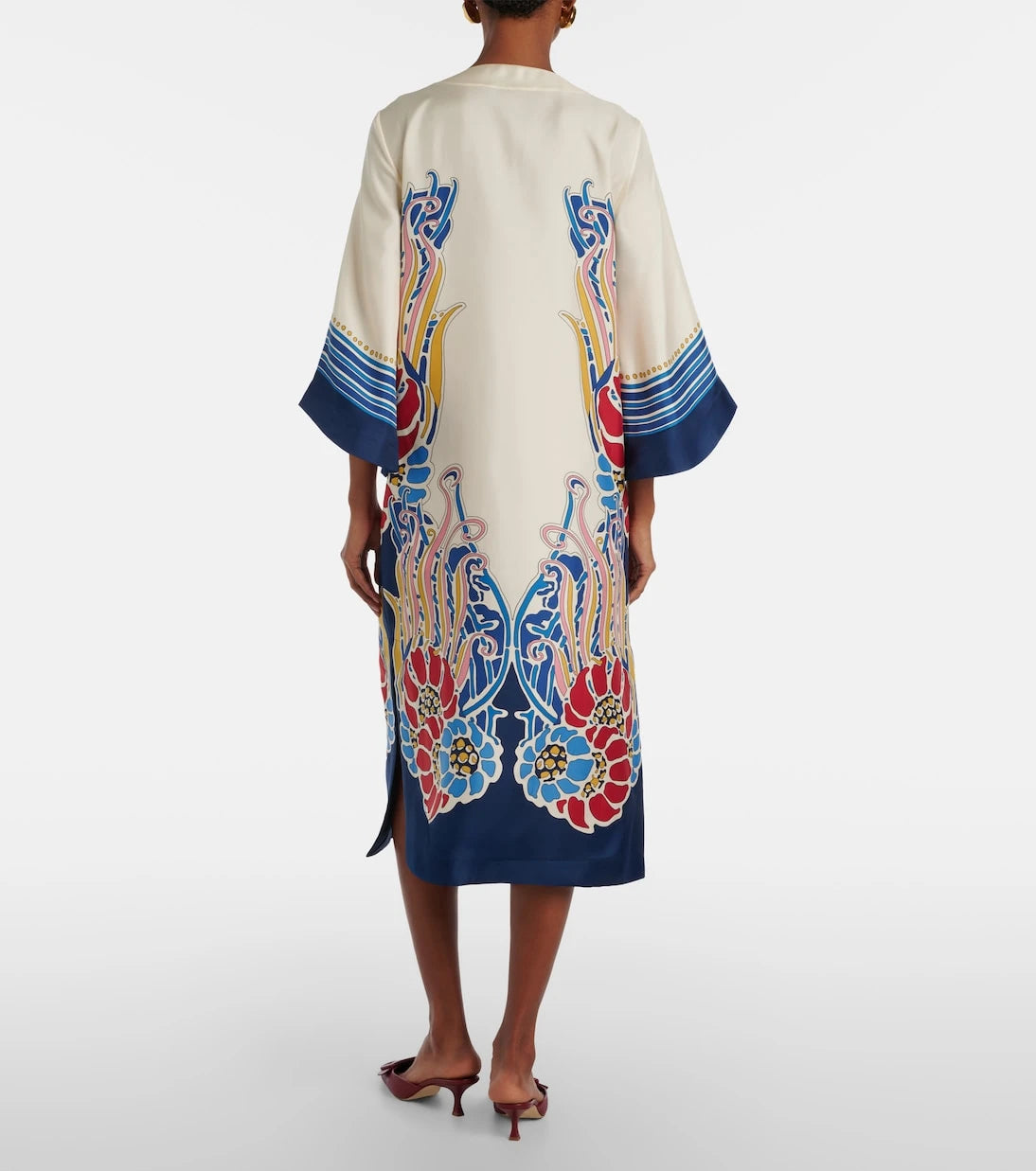 La DoubleJ - Printed silk satin kaftan