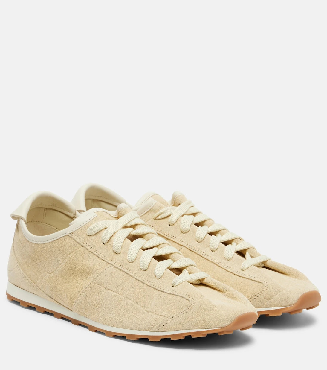 Jacquemus - Tennis croc-effect suede sneakers