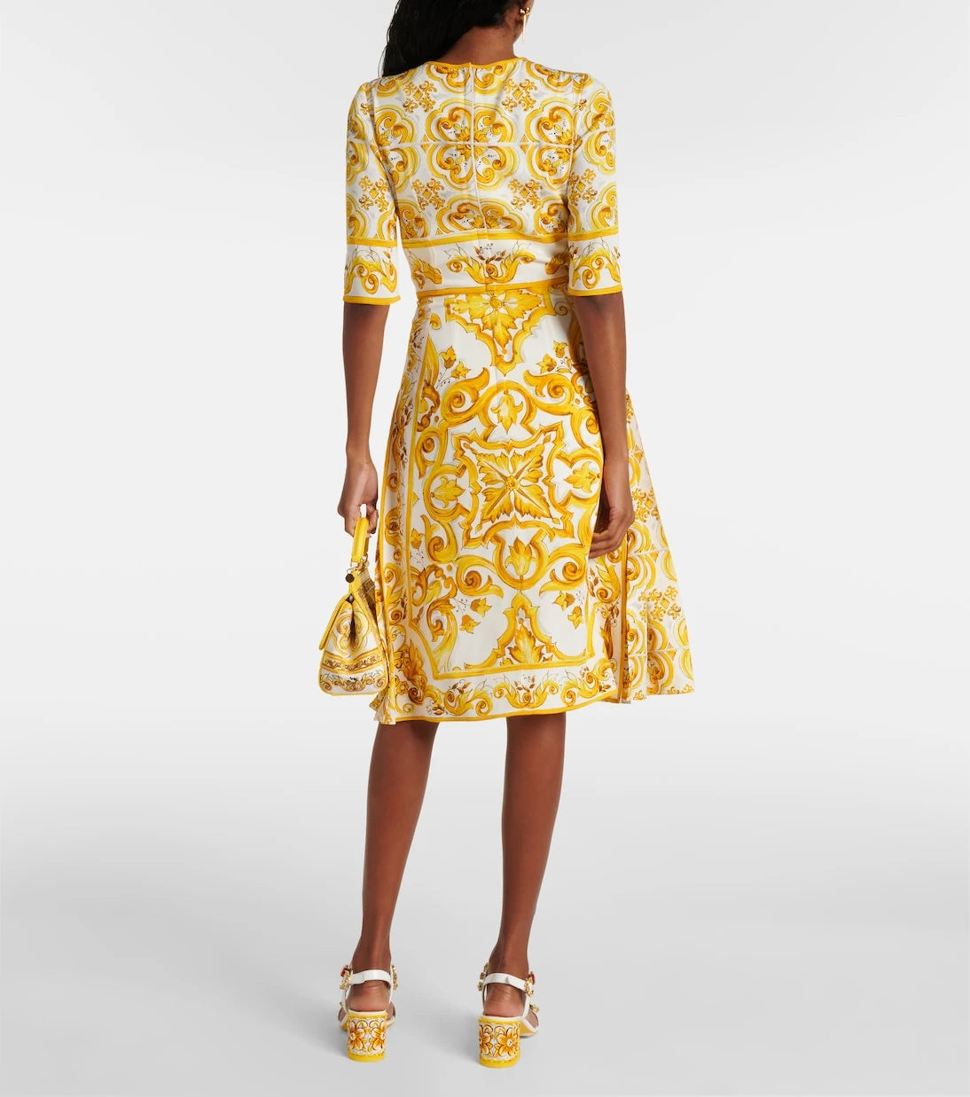 Dolce&Gabbana - Majolica silk-blend charmeuse midi dress