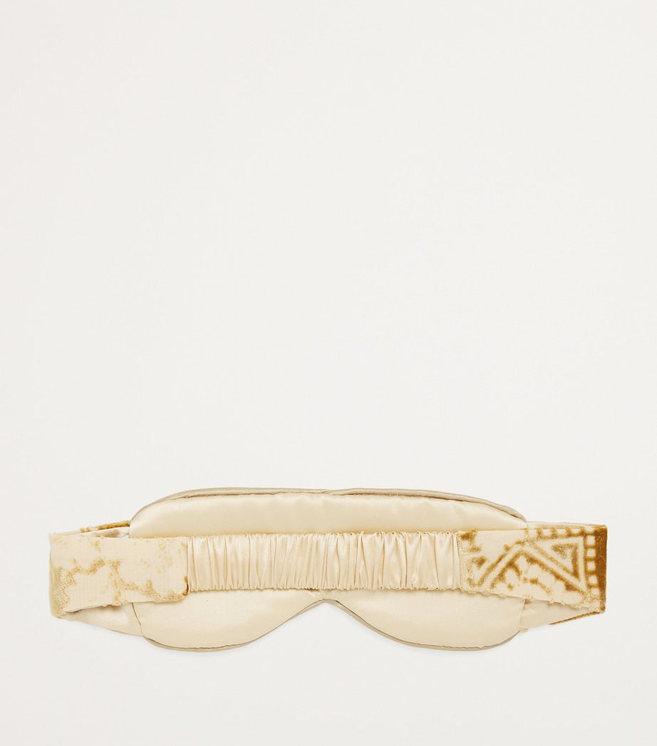 Gold Silk Floral Eye Mask