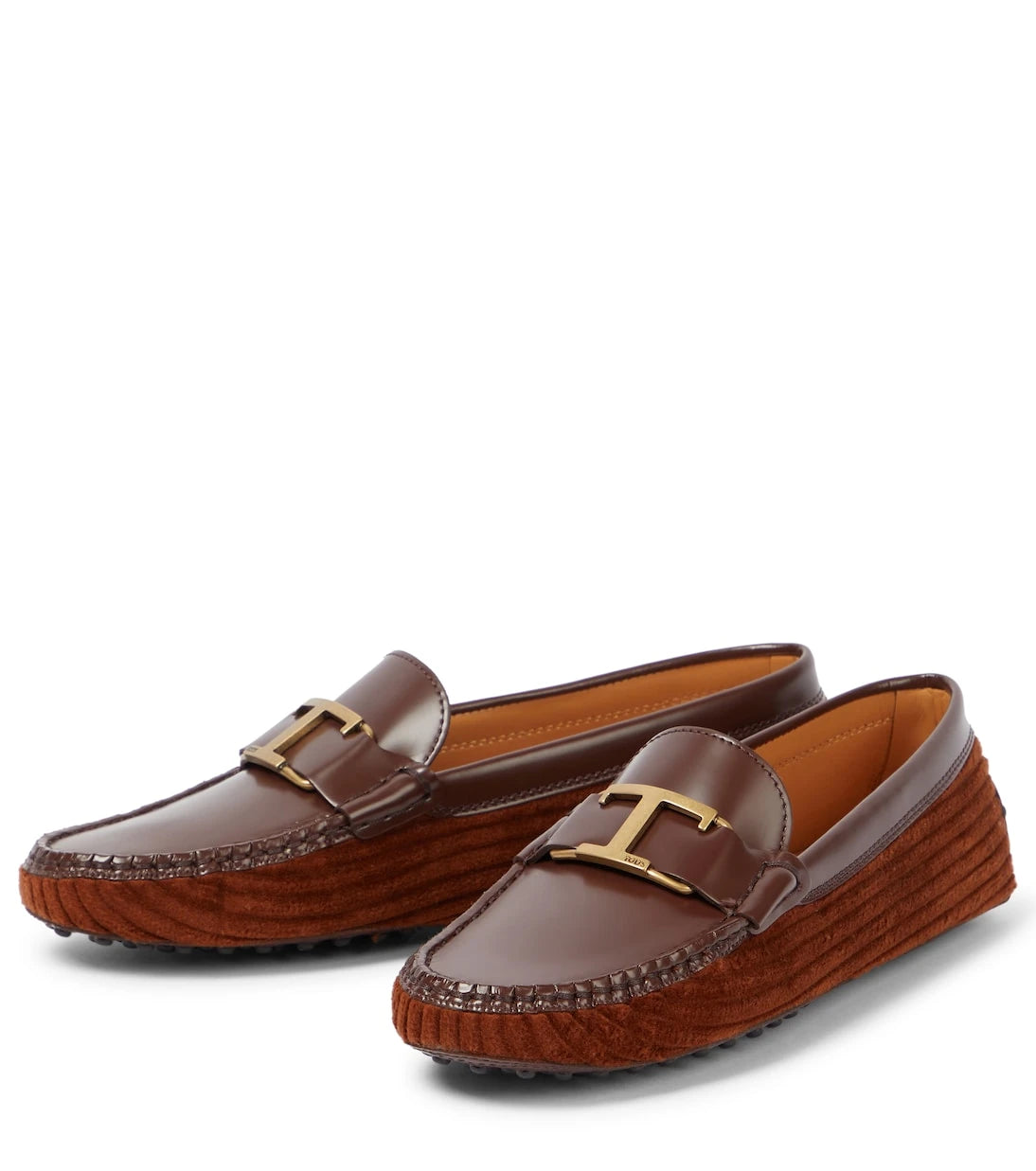 Tod's - Gommino leather and velvet loafers