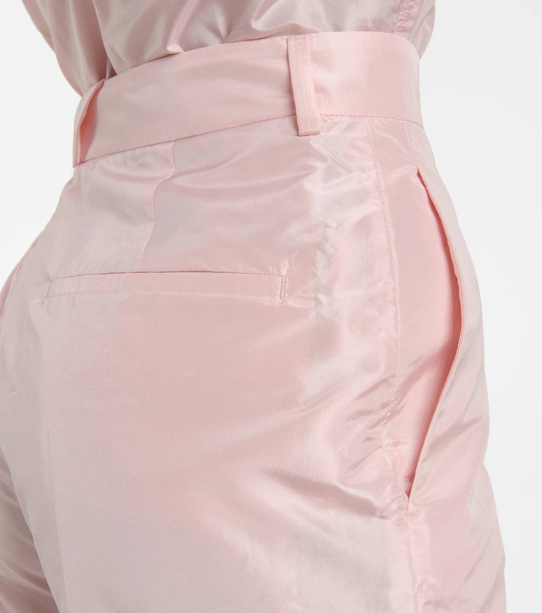 Prada - High-rise straight silk taffeta pants