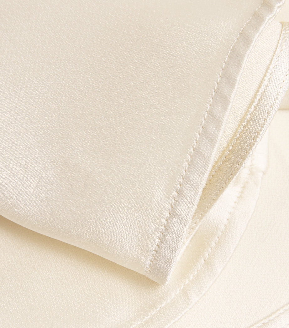 Toteme White Satin Slouch-Waist Shirt Dress