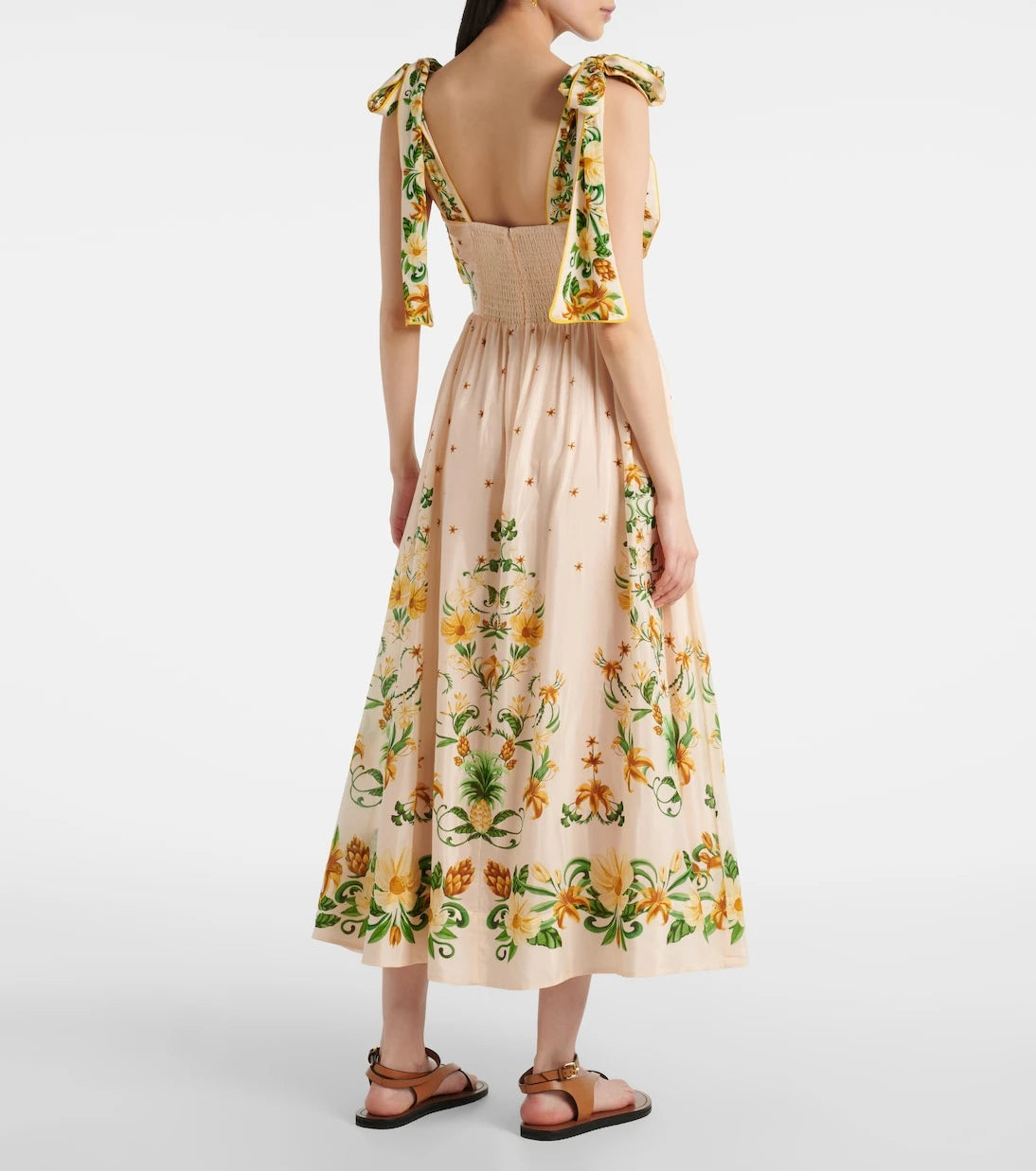 Farm Rio - Floral cotton-blend midi dress