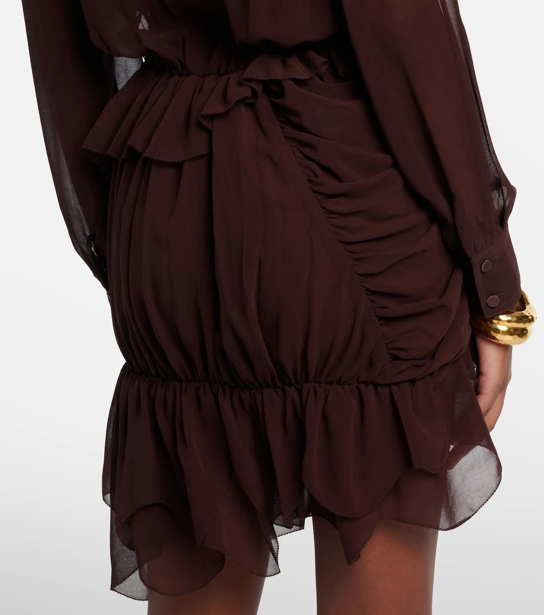 Jacques Wei - Ruffled asymmetric minidress