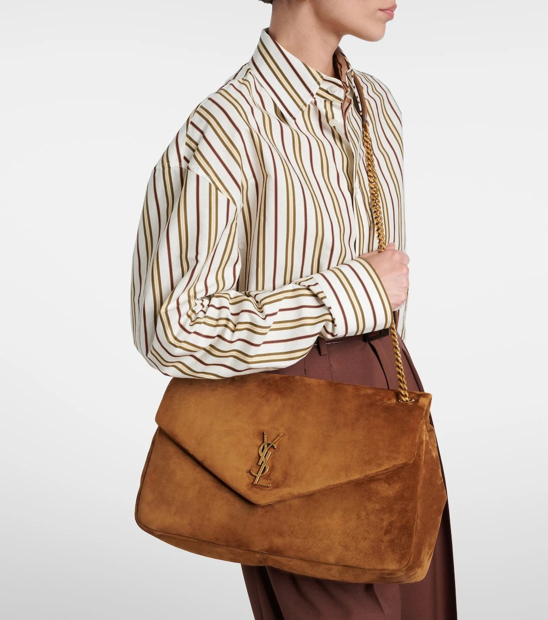 Saint Laurent - Calypso Large suede shoulder bag
